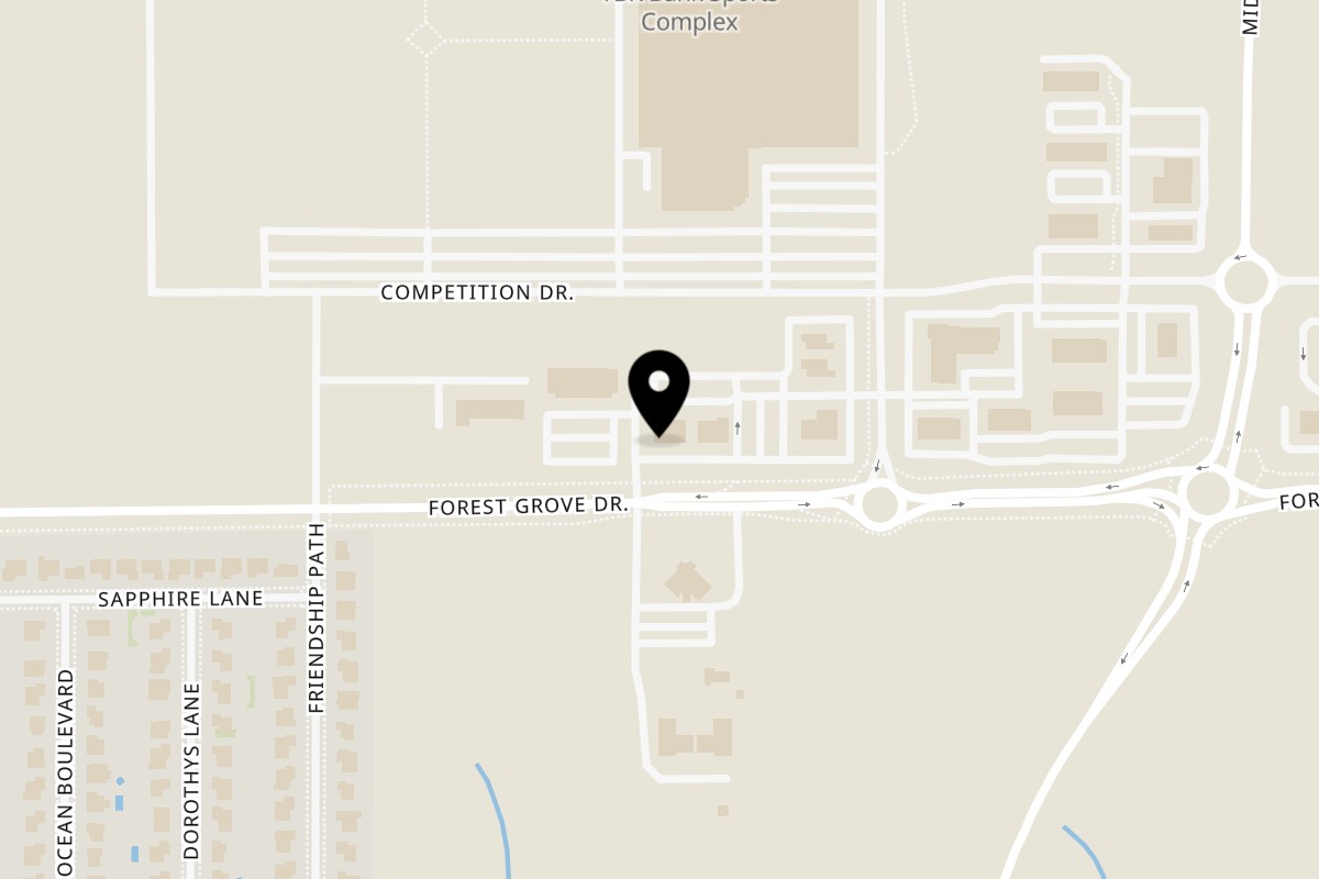 Map showing the location of Plus Saporis Mediterranean Latin Cuisine on 4808 Forest Grove Dr in Bettendorf